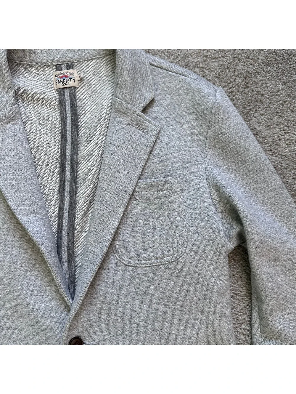 Faherty Inlet Knit Blazer - Heather Grey men’s size Small